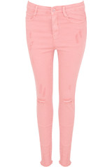 Knee Ripped High Waisted Skinny Jeans - 5 Colours