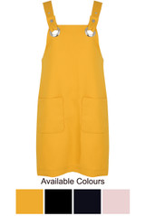 O Ring Dungaree Dress - 4 Colours