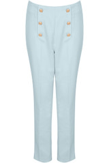 Gold Button Tailored Straight Trousers - 4 Colours
