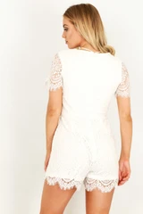 Crochet Lace Up Playsuit - 3 Colours