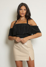 Ribbed Off Shoulder Bodysuit - 4 Colours