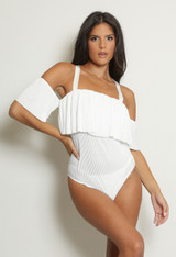 Ribbed Off Shoulder Bodysuit - 4 Colours