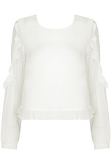 Ruffle Sleeve Netted Tops - 4 Colours