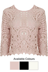 Crochet Mesh Crop Top - 3 Colours