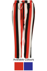 Bold Stripe Cropped Trousers - 2 Colours