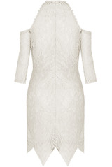 Crochet Lined Cold Shoulder Bodycon Dress - 3 Colours