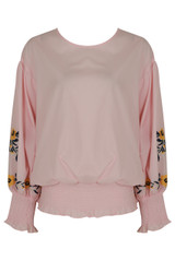 Embroidered Long Sleeves Blouse - 3 Colours