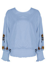 Embroidered Long Sleeves Blouse - 3 Colours