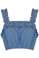 Elasticated Frilled Crop Tops - 4 Colours