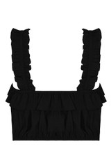 Elasticated Frilled Crop Tops - 4 Colours