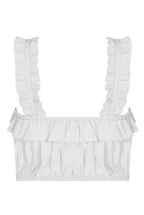 Elasticated Frilled Crop Tops - 4 Colours