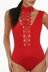Crochet Open Back Bodysuit - 4 Colours