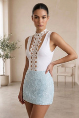 Crochet Open Back Bodysuit 