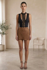 Crochet Open Back Bodysuit 