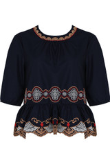 Embroidered Ruffled Crop Top - 4 Colours