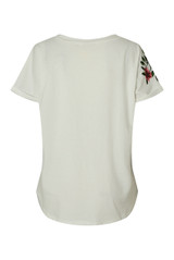 Embroidered Roll Up Sleeves Tees - 4 Colours