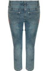 Embroidered Cropped Jeans - 2 Colours