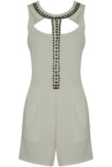 Studded Front Cut Out Playsuit - 2 Colours