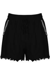 Studs & Lace Trim Summer Shorts - 4 Colours