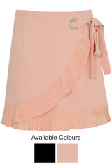 Crossover Side Knot Ruffle Skirt - 2 Colours