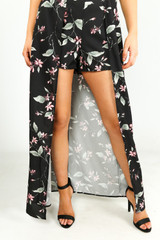Floral Playsuit With Maxi Overlay - 4 Colours