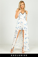 Floral Playsuit With Maxi Overlay - 4 Colours