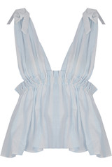 Contrast Striped Tie Up Shoulder Tops - 3 Colours