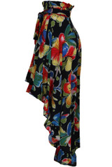 Floral Front Tie Up Asymmetric Skirt - 2 Colours