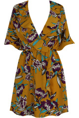 Floral Cross Over Ruffled Shift Dress - 3 Colours