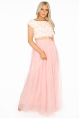 Chiffon Rose Applique Crop Tops - 4 Colours