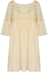 Flower Crochet Pleated Shift Dress - 3 Colours