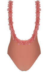 Pink Petal Trim Swimsuit