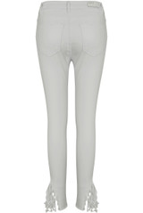 White Raw Shredded Ankles Skinny Jeans