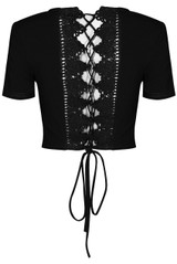 Crochet Lace Up Back Crop Top - 3 Colours