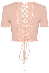 Crochet Lace Up Back Crop Top - 3 Colours