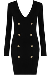 Gold Buttoned Back Zip Up Bodycon Dress - 4 Colours