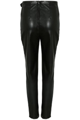 Black PU Buckle Up Pants