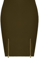 Front Hem Zipped Bodycon Dress -  3 Colours