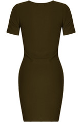 Front Hem Zipped Bodycon Dress -  3 Colours