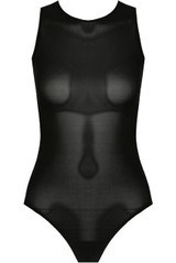 Black Mesh Sleeveless Bodysuit