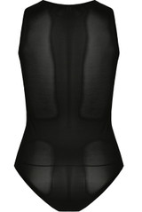 Black Mesh Sleeveless Bodysuit