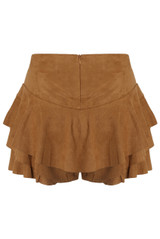 Suede Frilled Flowing Skort