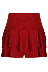 Suede Frilled Flowing Skort