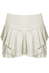 Suede Frilled Flowing Skort