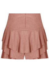 Suede Frilled Flowing Skort
