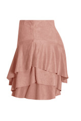 Suede Frilled Flowing Skort