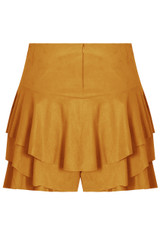 Suede Frilled Flowing Skort
