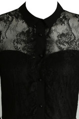 Lace Button Up Lined Bodycon Dress - 2 Colours