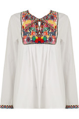 Embroidery Front Tie Up Tops - 4 Colours