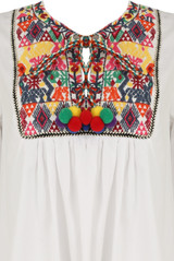 Embroidery Front Tie Up Tops - 4 Colours